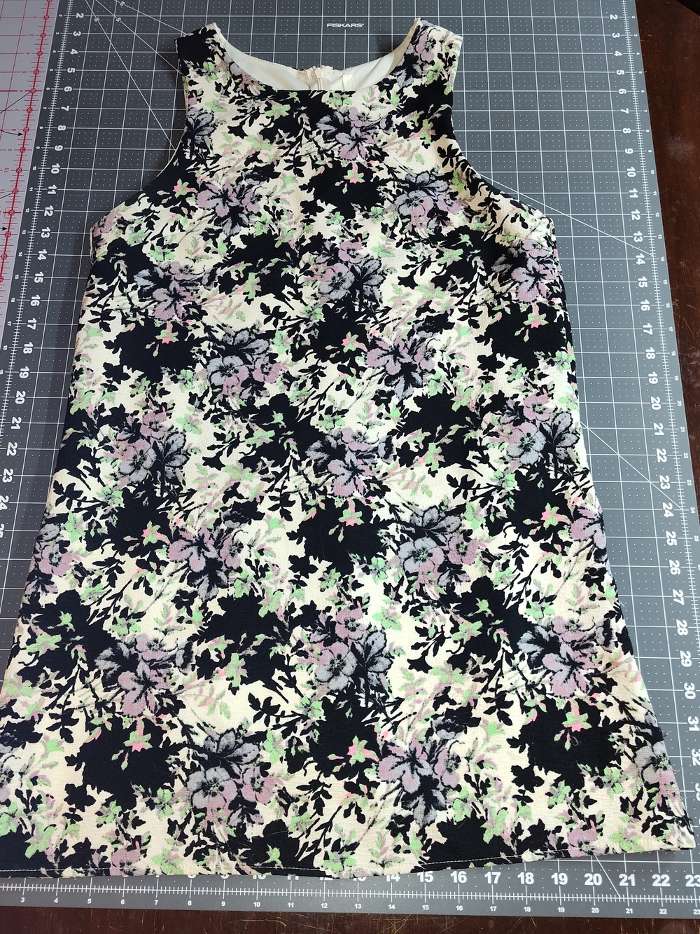Sage Floral Mini Dress - Black with Lavender & Mint